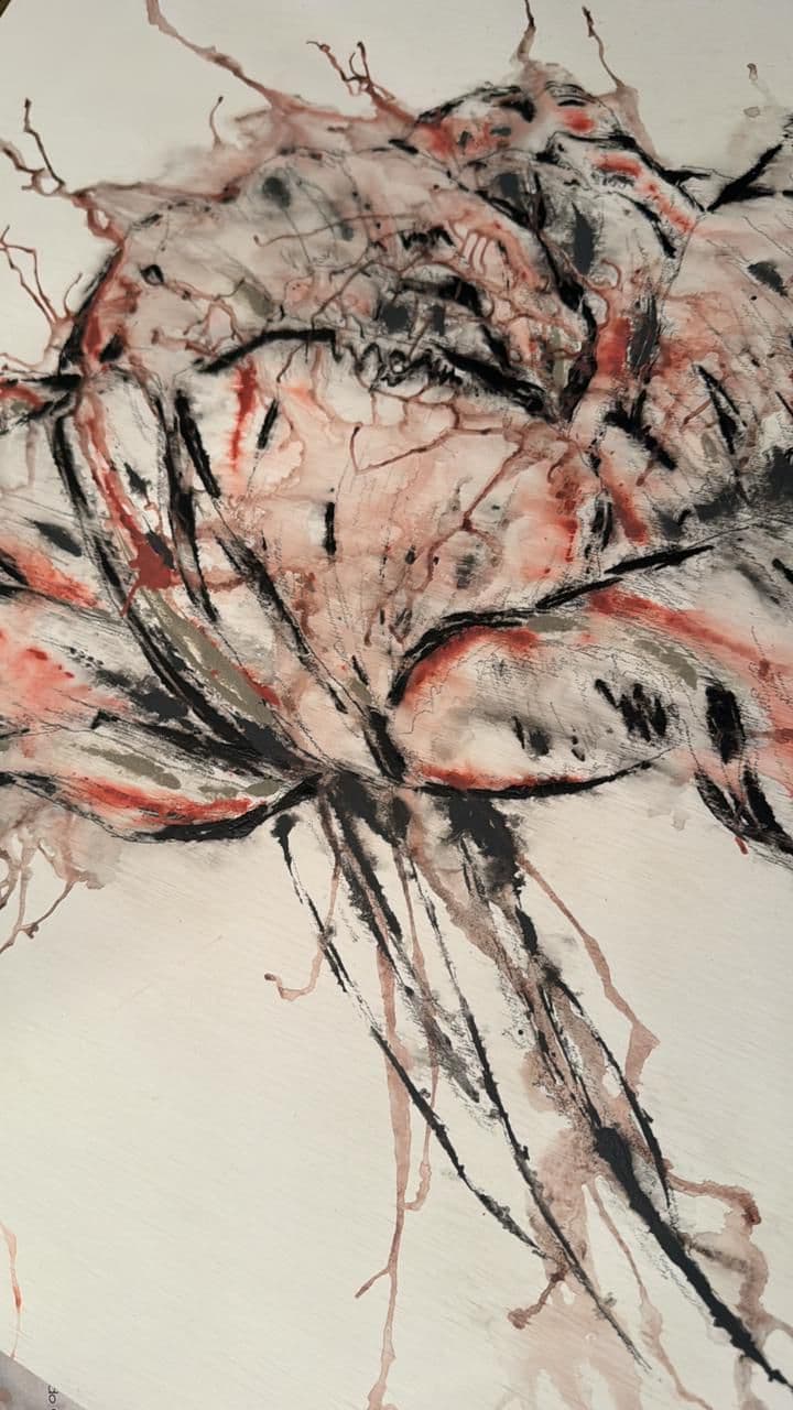 ABSTRACTO EN FLOR ROJA